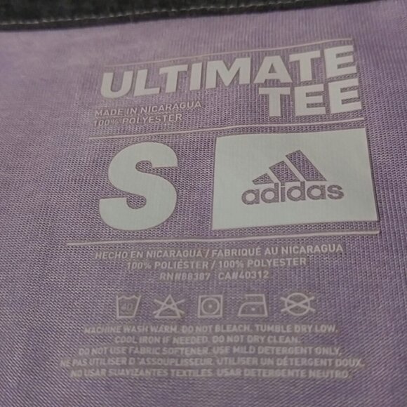 Adidas Ultimate V-neck Tee in Purple Glow size Small - Picture 4 of 6